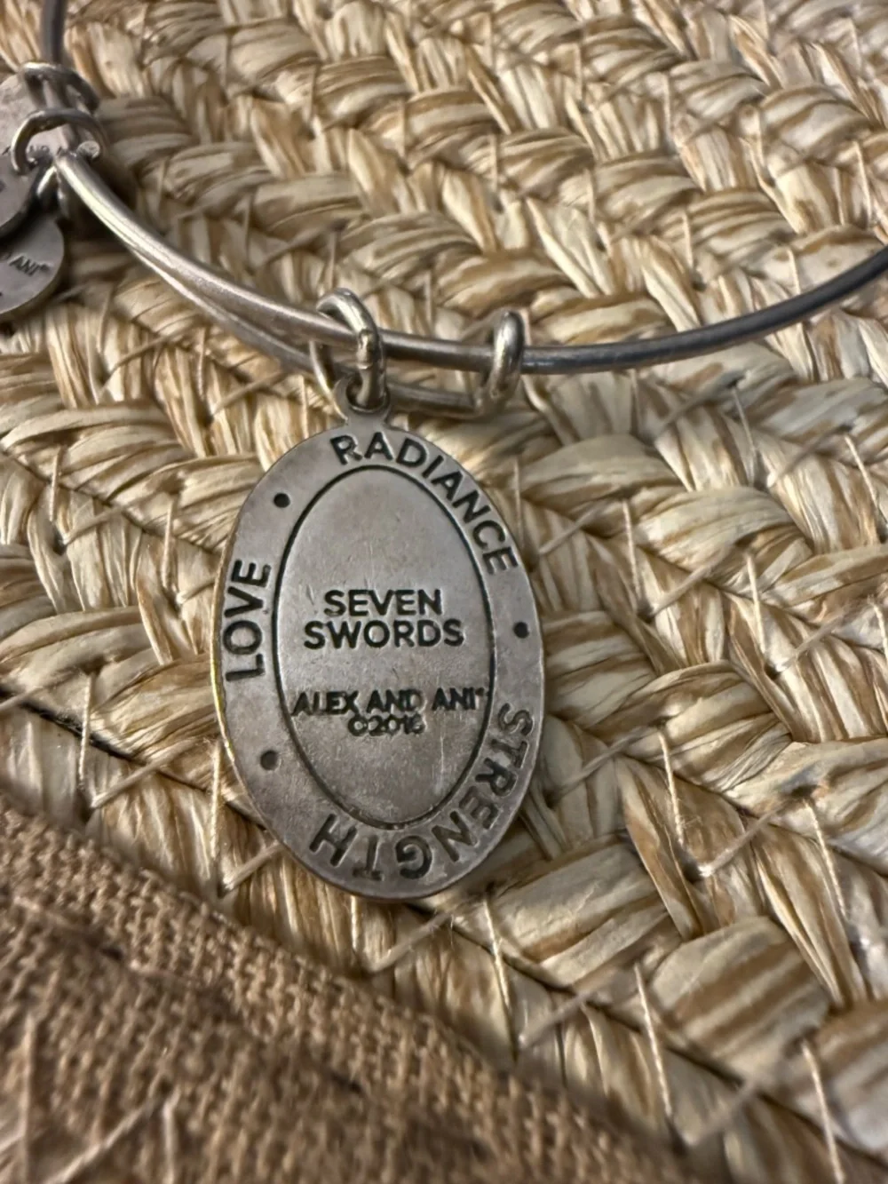 2016 Alex and Ani Silver-Tone Seven Sword Charm Bangle